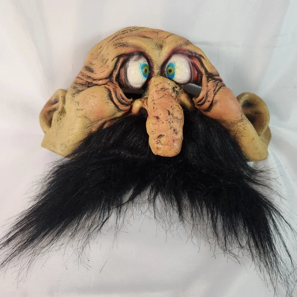 Vintage 2002 Paper Magic Group Latex Horror Masks Old Man Bug Eye Lot of 2